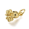Brass Micro Pave Clear Cubic Zirconia Charms ZIRC-I070-076G-2