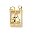 Rack Plating Brass Micro Pave Cubic Zirconia Pendants KK-E281-26G-3