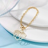 Flower Alloy Cup Pendant Decorations HJEW-JM01343-2