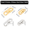 Unicraftale 4Pcs 4 Styles 304 Stainless Steel Fold Over Clasps STAS-UN0055-30-3