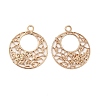 Long-Lasting Plated Brass Filigree Charms KK-K336-22KCG-1