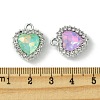 UV Plating Alloy with Mixed Color Glass Rhinestone Pendants FIND-B039-05P-3