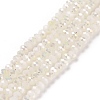 Half Plated Faceted Rondelle Electroplate Imitation Jade Glass Bead Strands X-EGLA-D020-3x2mm-05-1