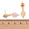 Brass Micro Pave Clear Cubic Zirconia Stud Earrings EJEW-K300-31G-5