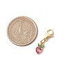 Strawberry Brass Micro Pave Cubic Zirconia Pendant Decorations HJEW-JM02904-01-3