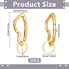 2Pcs Alloy Spring Gate Rings FIND-UN0010-11G-3