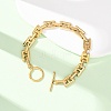 304 Stainless Steel H Link Chain Bracelets with OT Clasps SA-CBAC0E7-01G-6