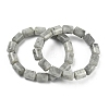 Column Natural Labradorite Beads Stretch Bracelets for Women Men BJEW-A148-01A-24-4