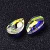 Faceted Teardrop Glass Pendants GLAA-O008-A15-3