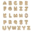 Brass Micro Pave Clear Cubic Zirconia Initial Multi-Strand Links KK-D426-18G-1