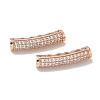 Brass Cubic Zirconia Curved Tube Beads KK-Q019-01A-1