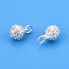 925 Sterling Silver Hollow Flower Round Ball Charms STER-T007-83S-1