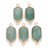 Natural Green Aventurine Link Connectors G-S359-299H-1
