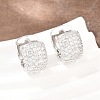 Brass Micro Pave Clear Cubic Zirconia Hoop Earrings EJEW-Z164-21P-1