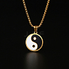 304 Stainless Steel Enamel Yin Yang Pendant Necklaces for Women LS-VV9279-1-3