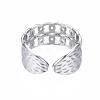 304 Stainless Steel Curb Chain Open Cuff Ring RJEW-T023-16P-2