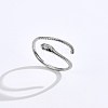 Rhodium Plated 925 Sterling Silver Cuff Rings RJEW-BB67113-2