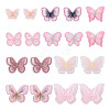 36Pcs 9 Style Butterfly Organgza Lace Embroidery Ornament Accessories DIY-BT0001-49-1