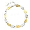 304 Stainless Steel Heart Link Bracelets for Women BJEW-A007-02GP-1