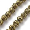 Electroplated Natural Lava Rock Beads Strands G-A251-D01-01D-2