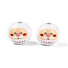 Christmas Spray Painted Schima Wood Beads WOOD-T032-38B-3
