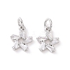 Star Brass Micro Pave Clear Cubic Zirconia Charms KK-G435-43P-2