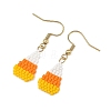 Halloween Glass Candy Corn Dangle Earrings EJEW-MZ00801-4