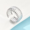 304 Stainless Steel Open Cuff Ring for Women RJEW-U014-05P-3