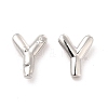 Brass Hollow Out Initial Letter Stud Earrings for Women EJEW-A044-01P-Y-1