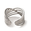 Non-Tarnish 304 Stainless Steel Open Cuff Ring RJEW-C068-04A-P-3