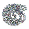 Electroplate Transparent Glass Beads Strands EGLA-N002-34B-C10-2