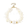 Ocean Oval Shell Pearl & Natural Shell Chip Beaded Bracelets for Women BJEW-JB14396-3