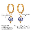 Stainless Steel Ceramic Hoop Earrings AZ9482-1-1