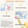 2Pcs 2 Colors Flower Print Cotton & Polyester Cosmetic Zipper Bag AJEW-CN0002-82-6