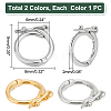   2Pcs 2 Colors 925 Sterling Silver Twister Clasp FIND-PH0009-53-4