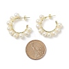 Natural Pearl Beaded Stud Earrings EJEW-JE05113-4