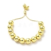 Rack Plating Brass Round Bead Slider Bracelets for Women BJEW-M232-01G-E-1