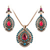 Bohemian Style Alloy with Resin Pendant Necklaces & Hoop Earrings Sets for Women FS-WGF0D9F-01-2