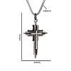 Religion Alloy Layered Cross Pendant Necklaces for Unisex WG392DA-01-3
