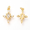 Brass Micro Pave Clear Cubic Zirconia Pendants ZIRC-O036-05G-2