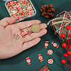 64Pcs 8 Styles Christmas Theme Alloy Enamel Pendants ENAM-CA0001-88-3