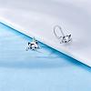 925 Sterling Silver Cute Cat Stud Earrings Half Huggie Hoop Earrings Zircon Stud Earrings Lovely Animal Ear Jewelry Gift for Women JE1069A-4