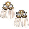 Flower Iron Chain Tassel with Rhinestone Epaulettes AJEW-WH20006-326B-G-7