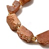 Electroplated Natural Druzy Agate Beads Strands G-R012-A02-07-3