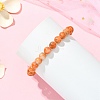 Natural Orange Calcite Beads   Stretch Bracelets for Women Men BJEW-JB13732-2