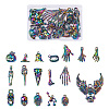 36Pcs Halloween Rainbow Color Alloy Pendants PALLOY-BY0001-01-2