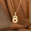 Brass Pave Clear Cubic Zirconia Infinity Pendant 304 Stainless Steel Cable Chain Necklaces for Women FS-WG7E550-05-1