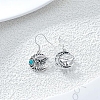 Alloy & Turquoise Pendant Dangle Earrings PW-WG53024-01-2