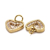 Brass Clear Cubic Zirconia Charms ZIRC-B010-29C-3