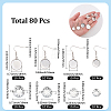 40Pcs 4 Styles 304 Stainless Steel Earring Hooks DIY-SC0033-76-2